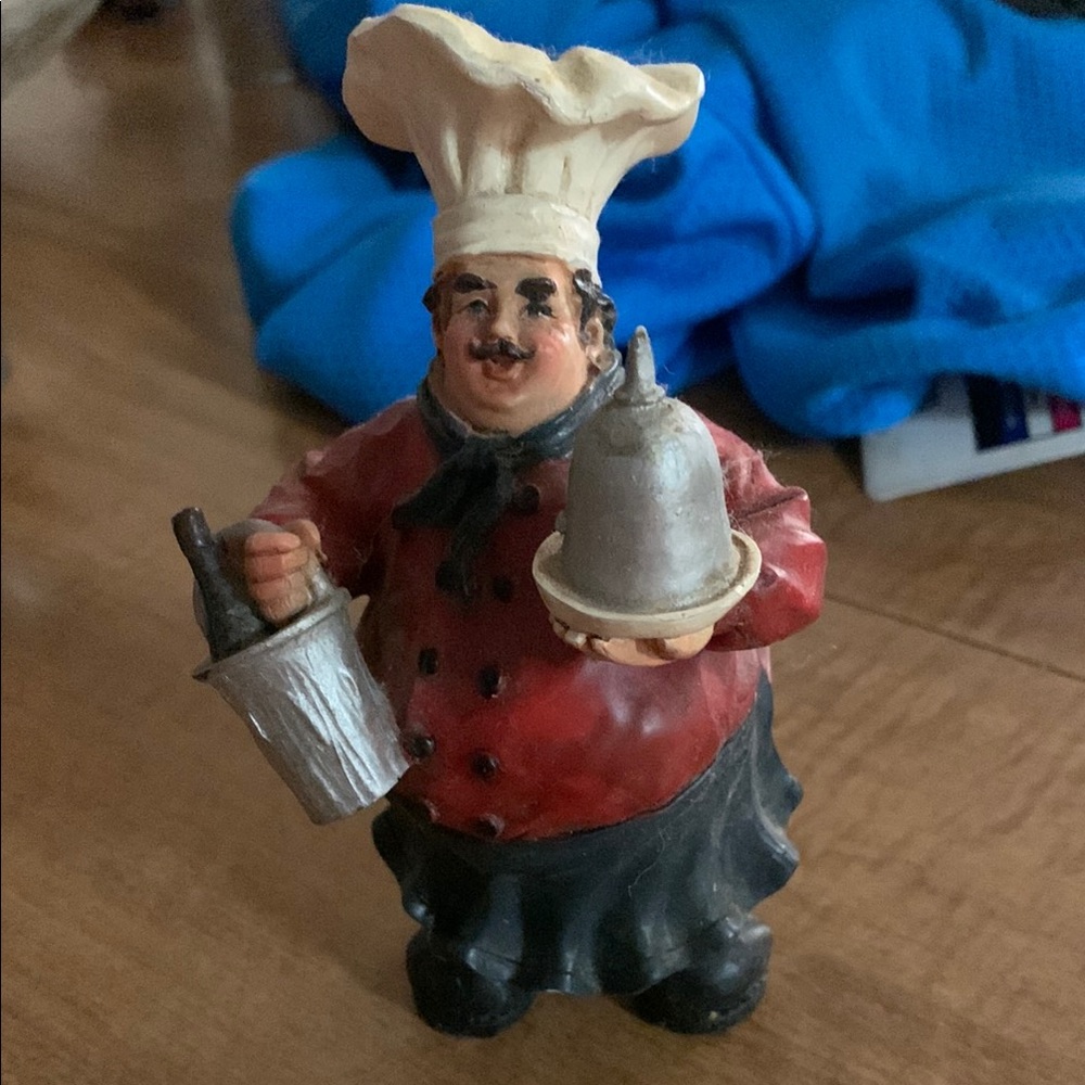 Charming Chef Figurine with Red Coat